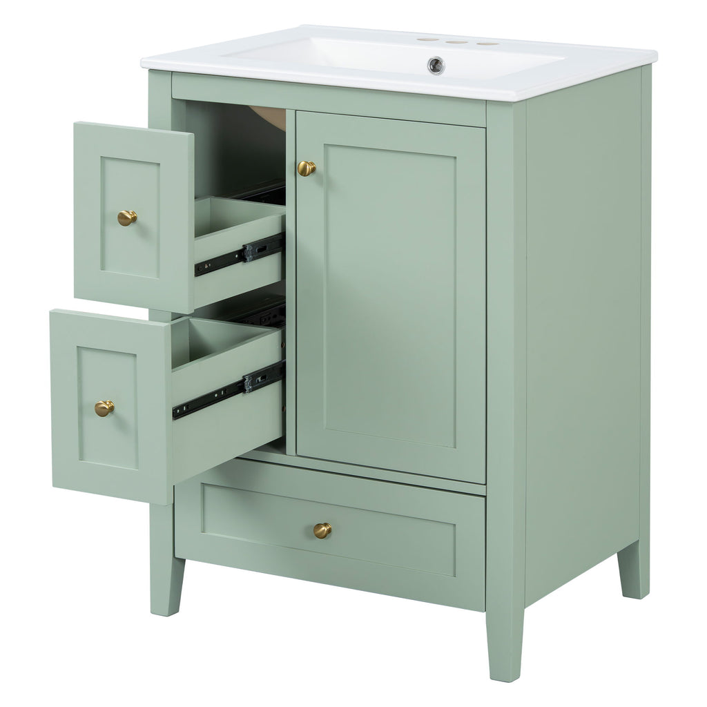 Modern Bathroom Vanity With Storage, Adjustable Shelf