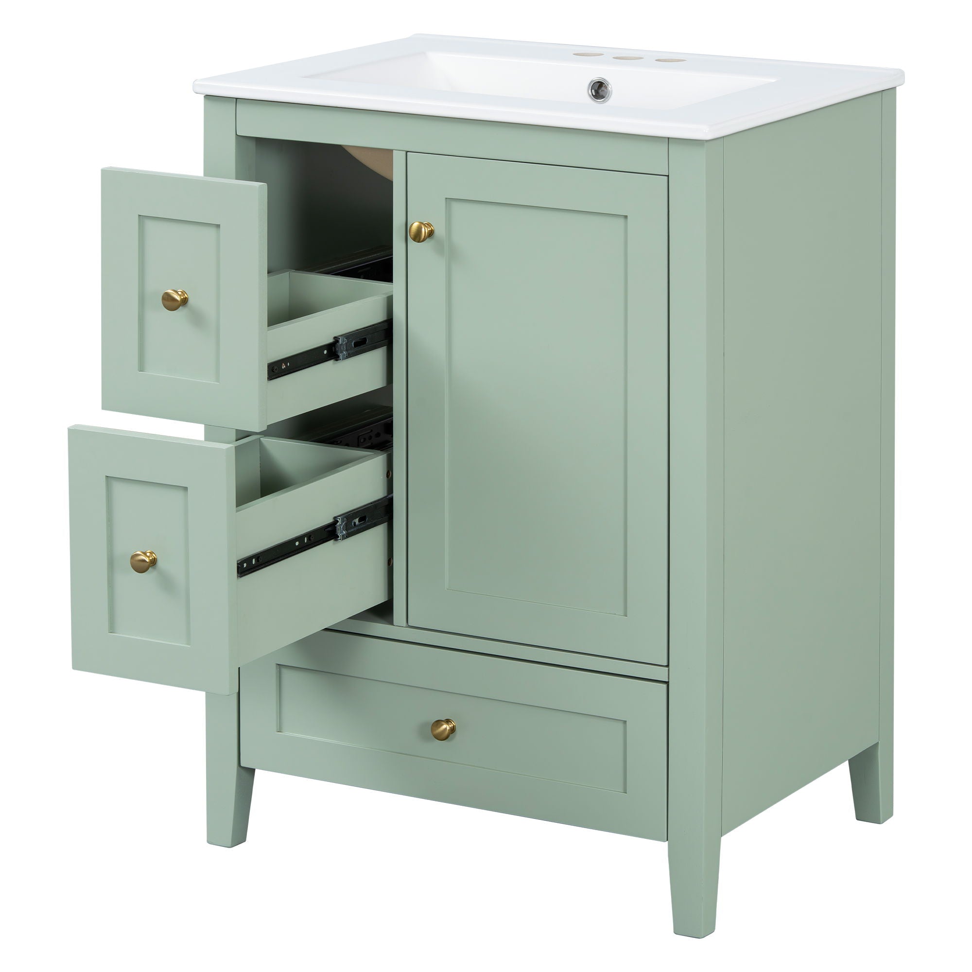 Modern Bathroom Vanity With Storage, Adjustable Shelf