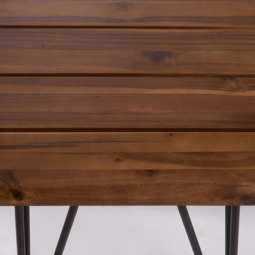 Zion - Outdoor Industrial Iron And Coffee Table - Teak