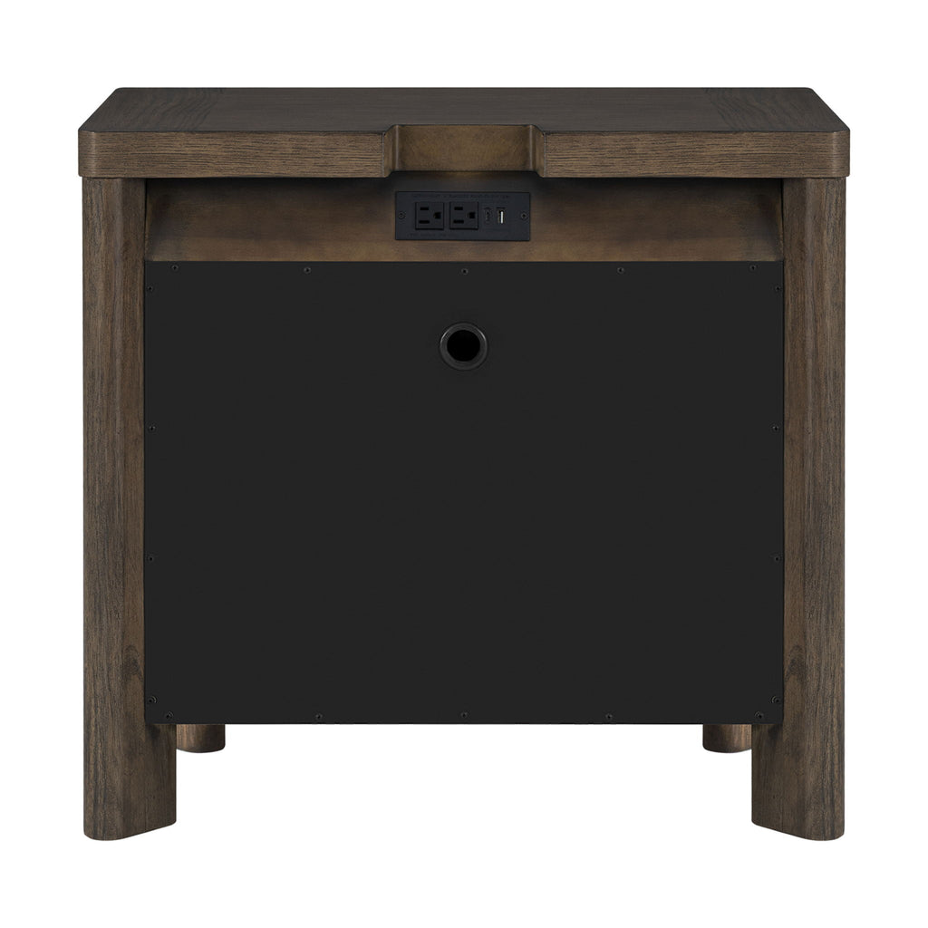 3 Drawer Nightstand With USB - Dark Oak