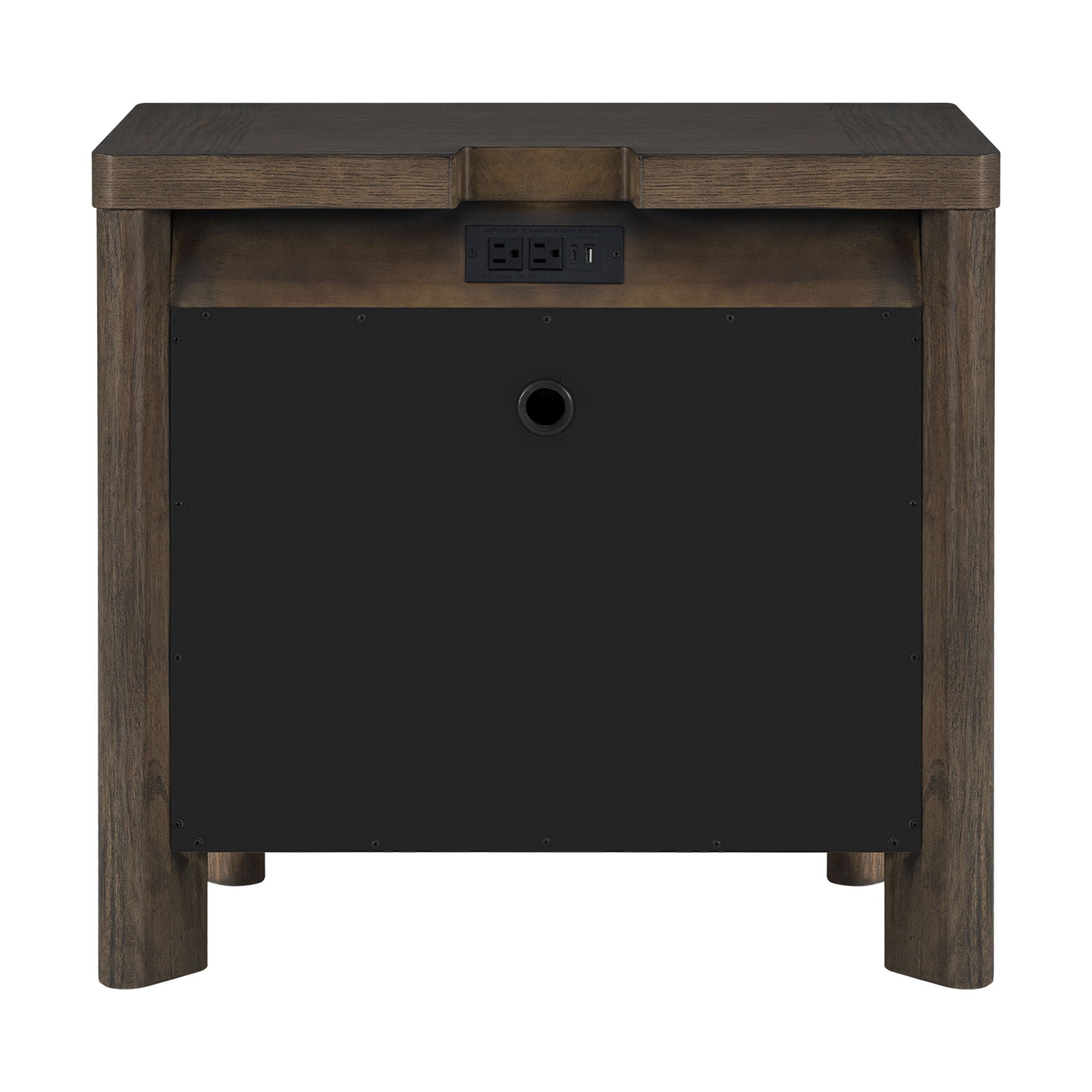 3 Drawer Nightstand With USB - Dark Oak