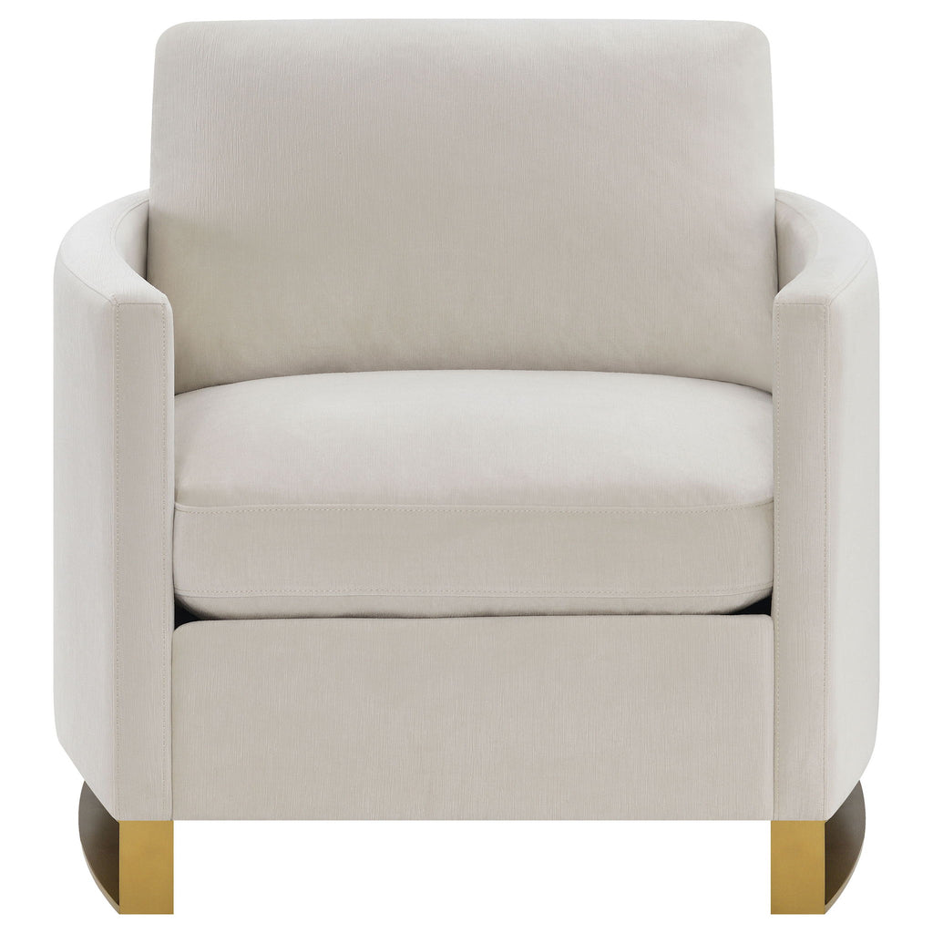 Rufo - Upholstered Curved Track Arm Chair - Beige