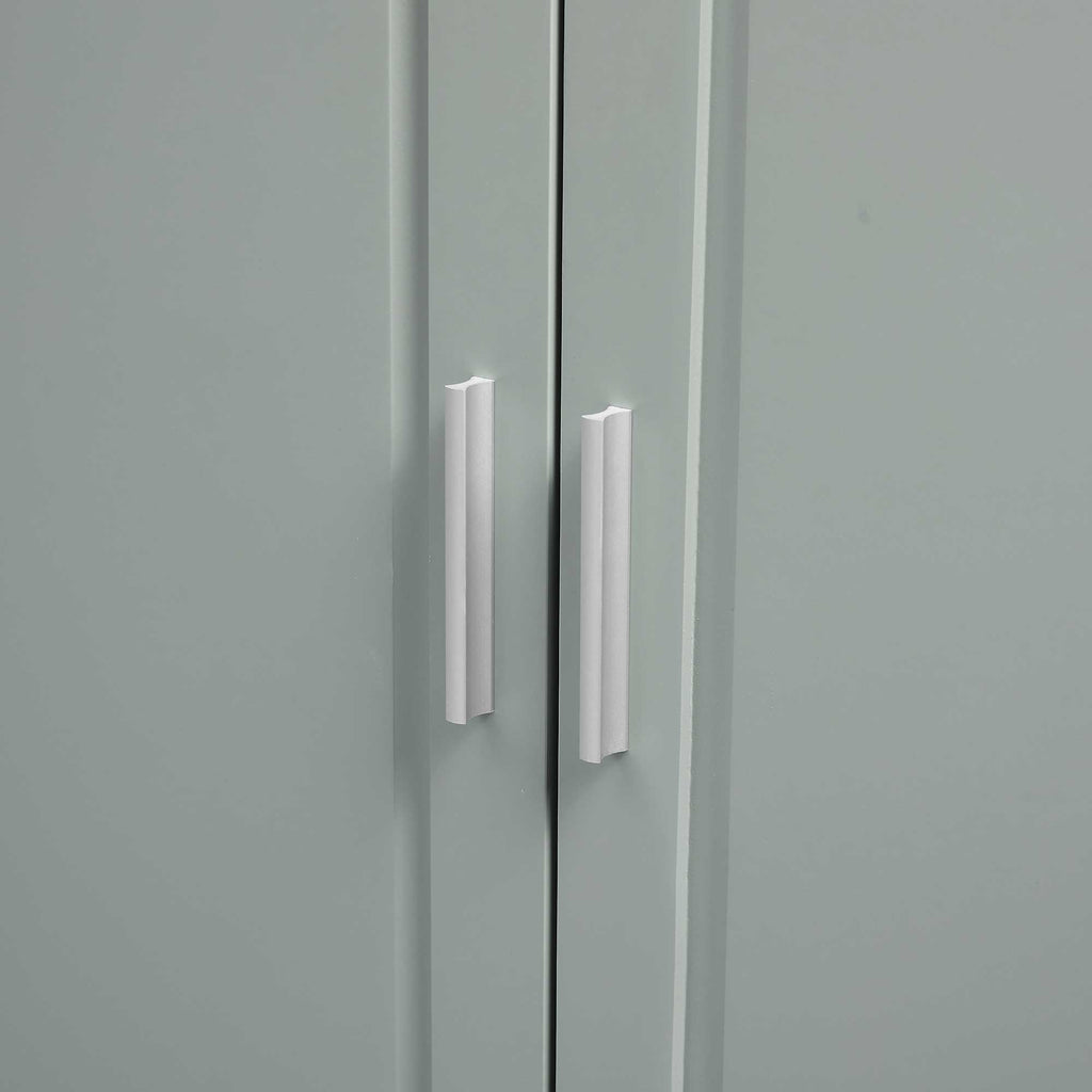 Tall Wide Storage Cabinet With Doors, 3 Drawers