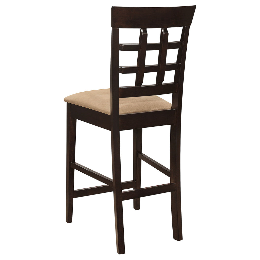 Upholstered Counter Height Stools (Set of 2) - Brown / Beige