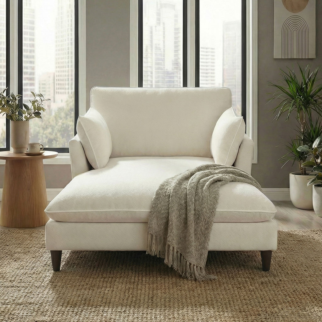 Modern Chaise Lounge Couch Sofa Bed With Pillows