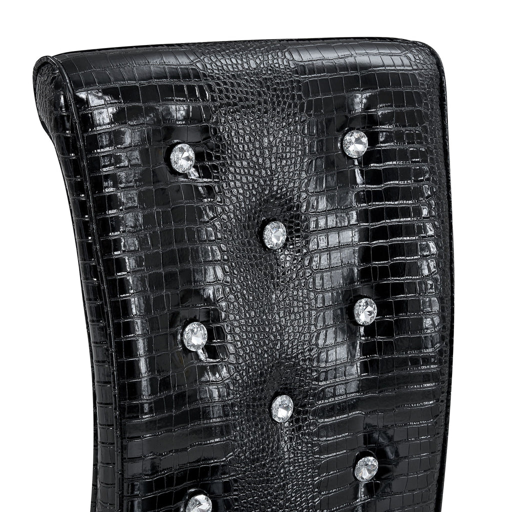 Alligator Skin Upholstered Dining Chairs