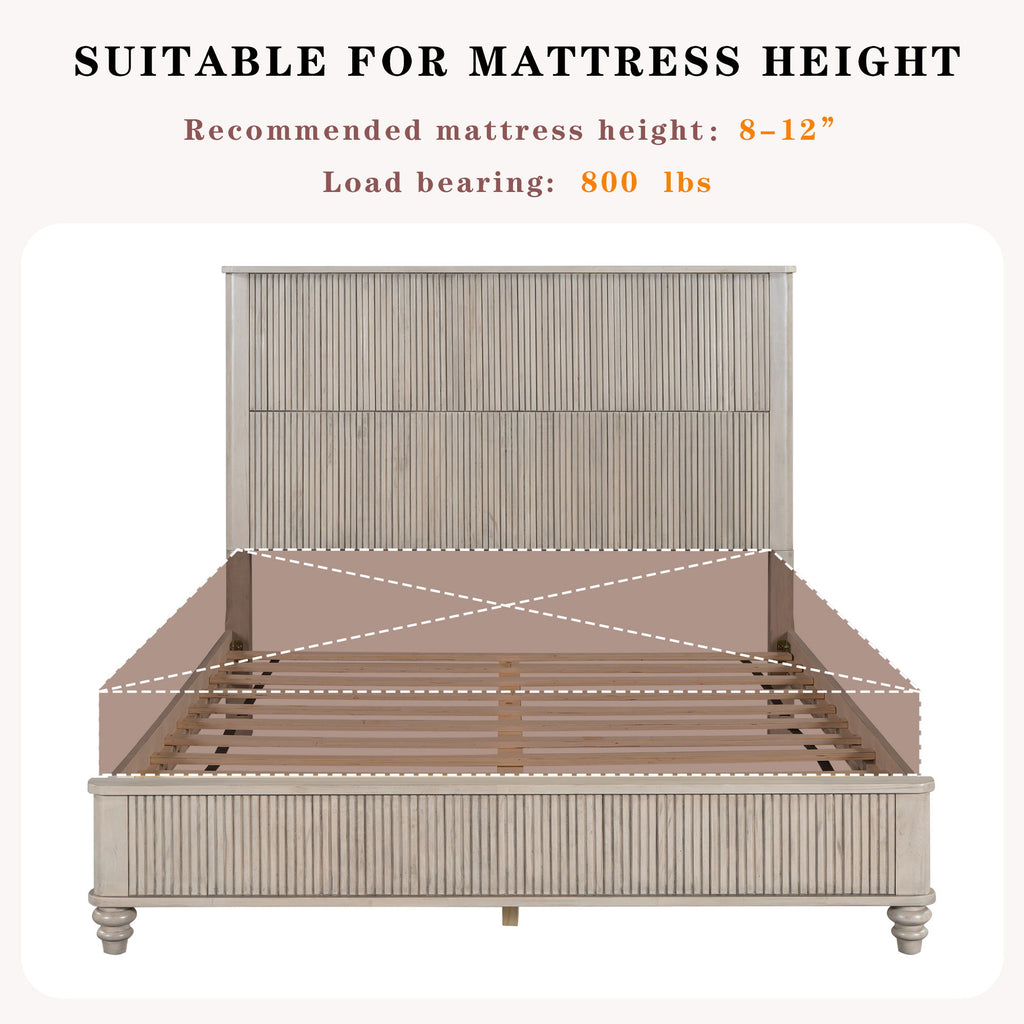 Platform Bed Frame & Tall Headboard