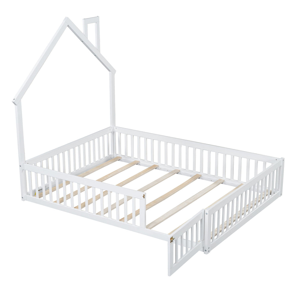 House Platform Bed With Guardrail