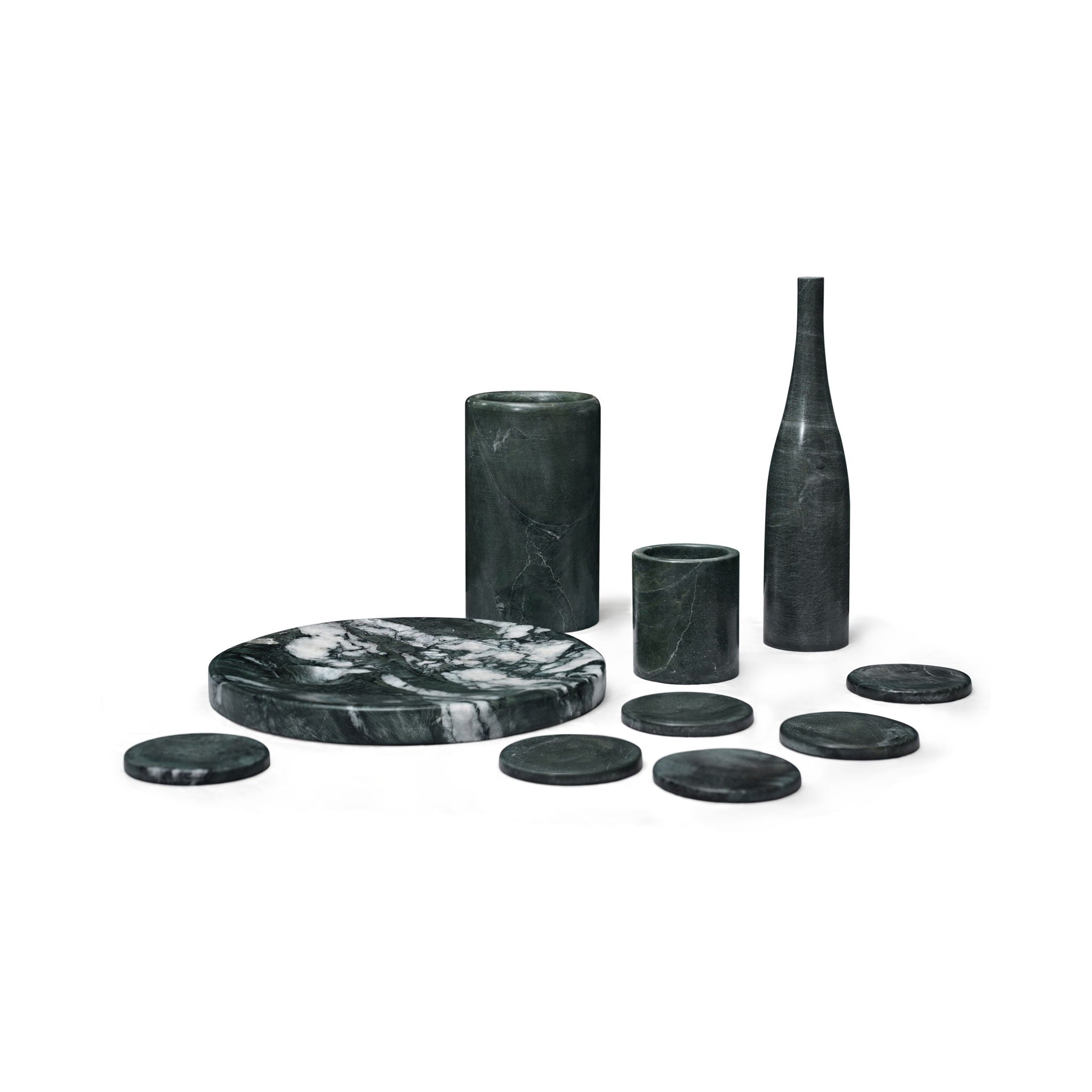 10 Pieces Luxury Natural Marble Dining Room Accessories Set
