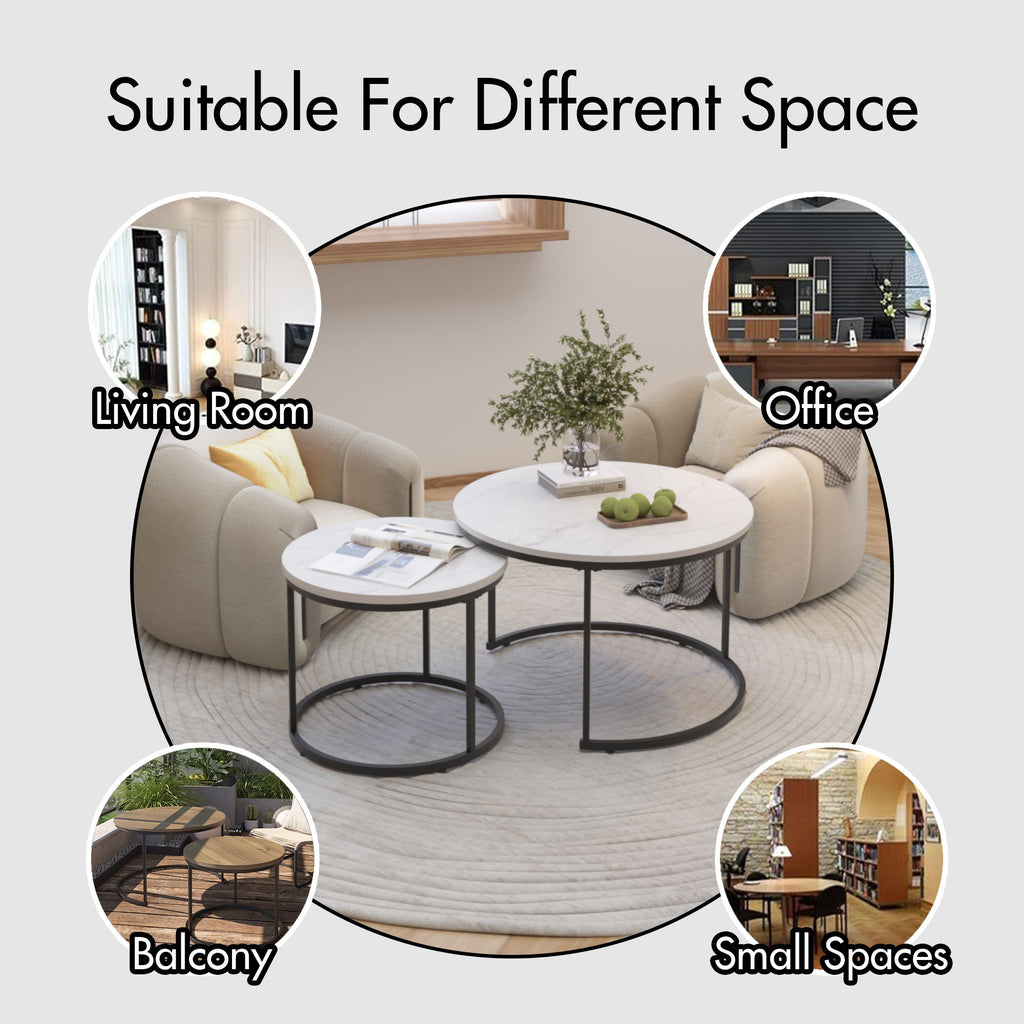 Round Nesting Coffee Table (Set of 2)