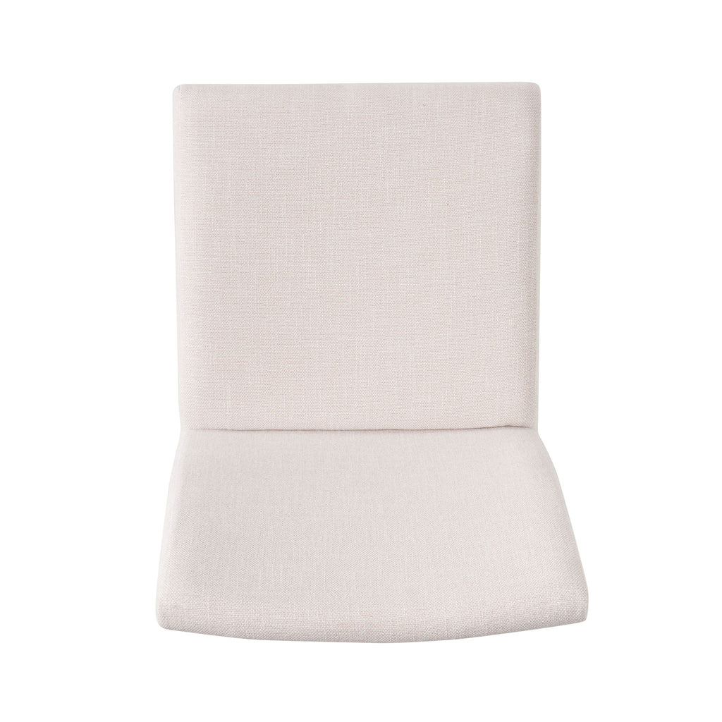 Dining Chairs With Upholstered Seat And Backrest (Set of 2) - Light Beige / Walnut