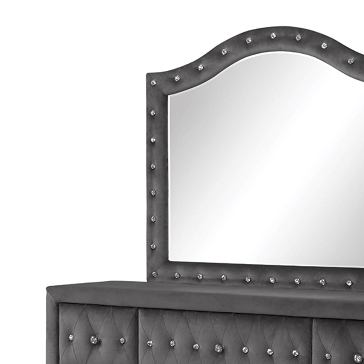 Sophia - Tufted Mirror - Gray
