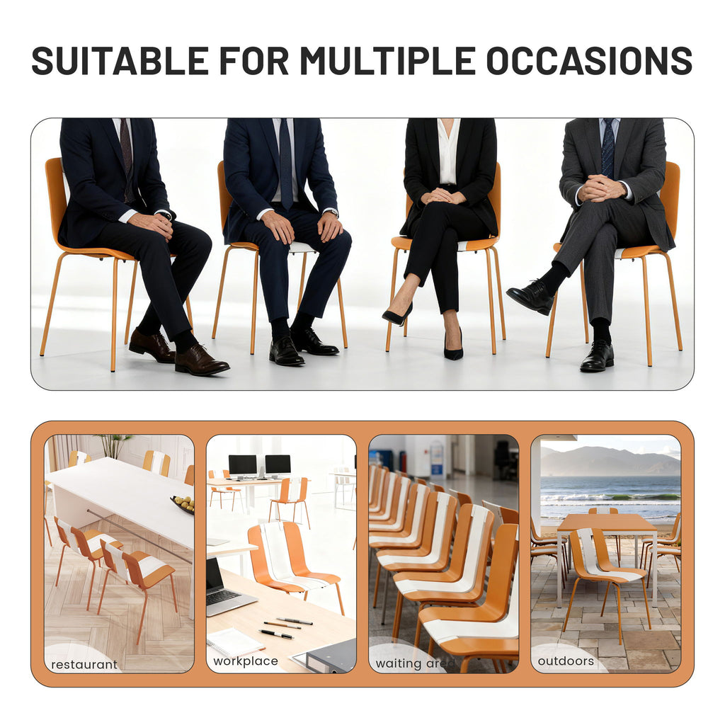 Modern Striped Blocking Single Chairs (Set of 4)
