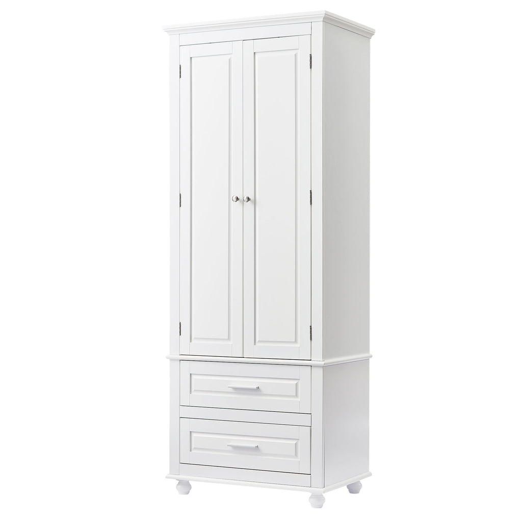 Tall Storage Cabinet With 2 Drawers For Bathroom
