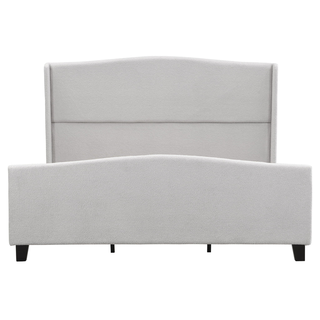 Platform Bed Frame With Tall Headboard And High Footboard