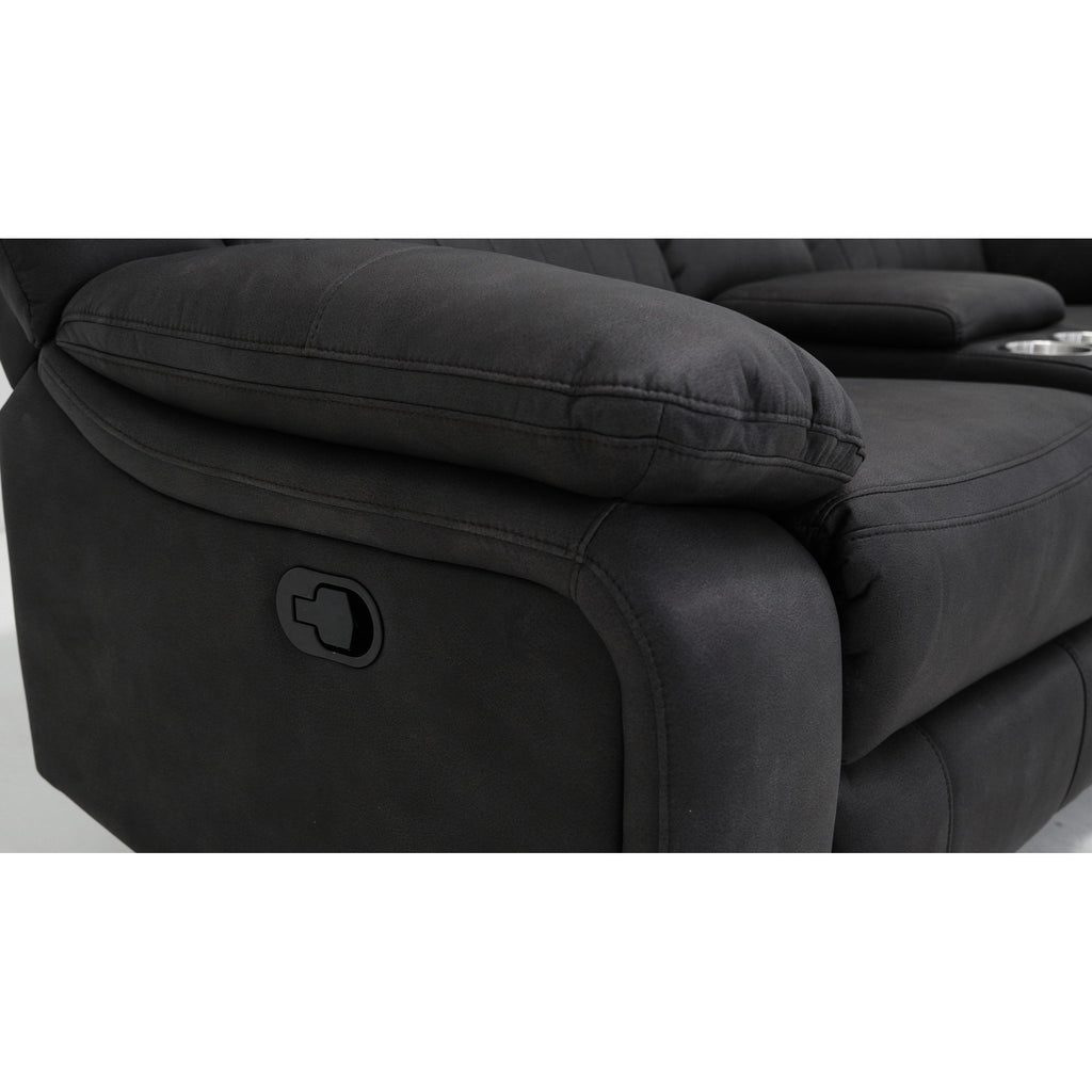 Reclining Console Loveseat - Black - Fabric