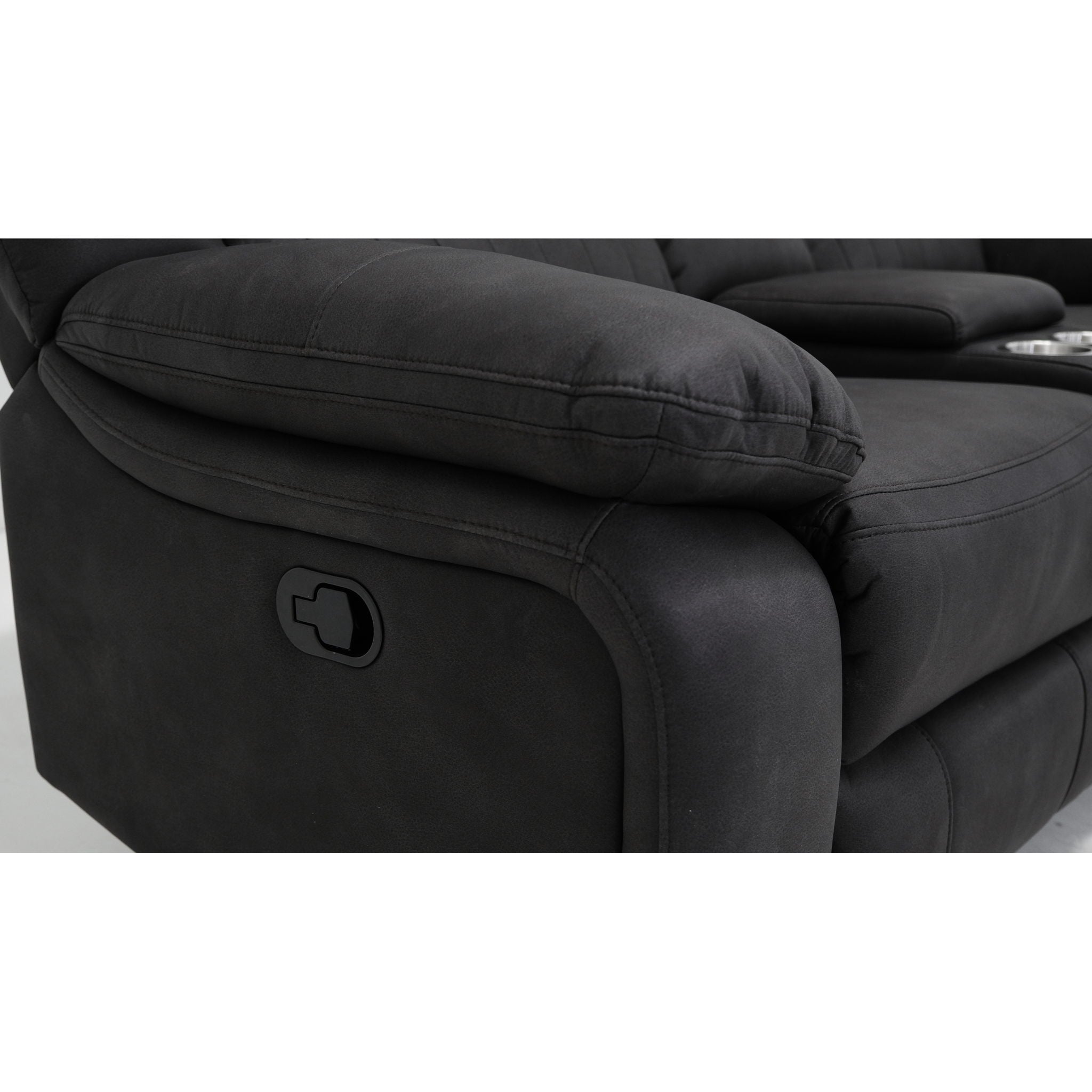 Reclining Console Loveseat - Black - Fabric