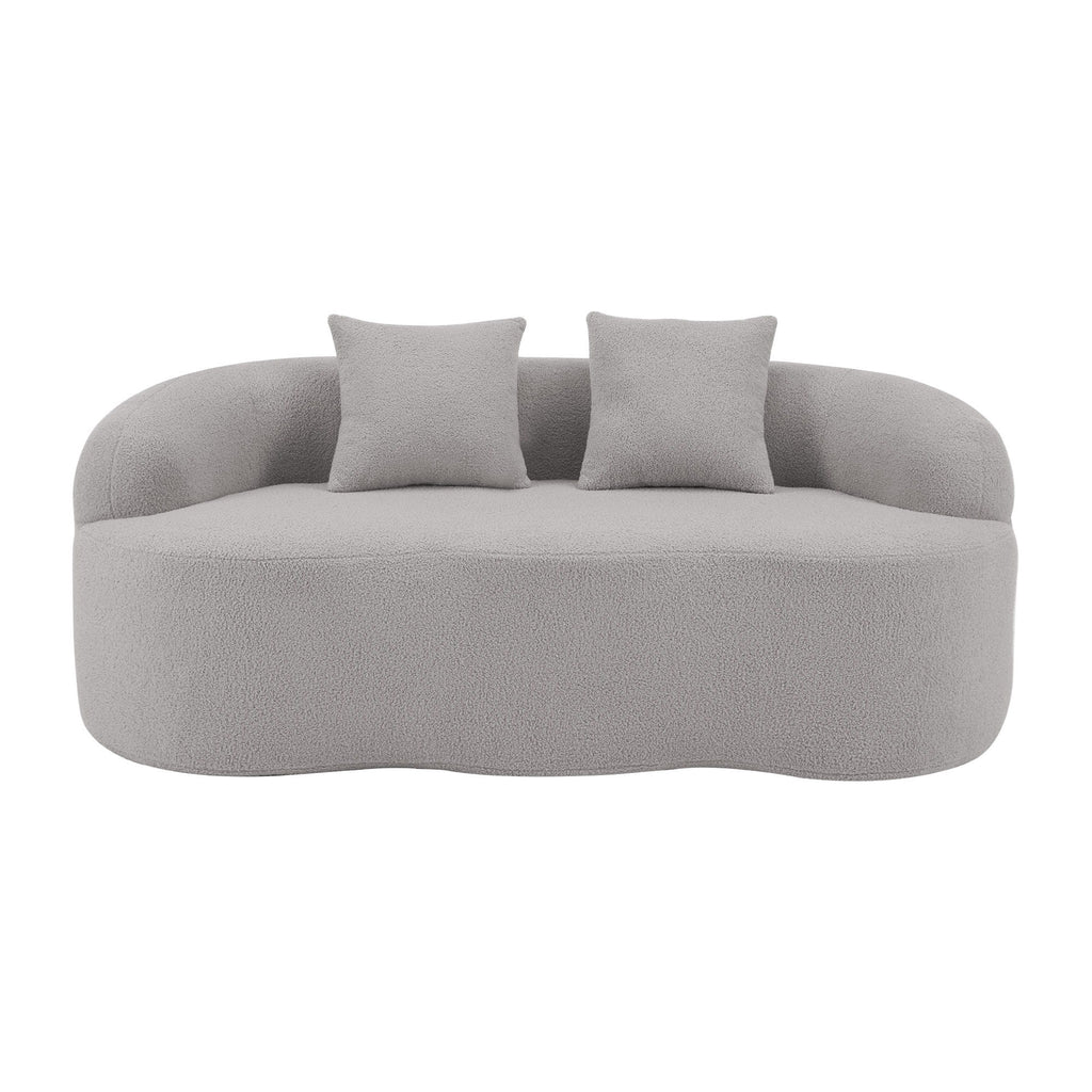 Curved Loveseat Sofa With Round Armrest