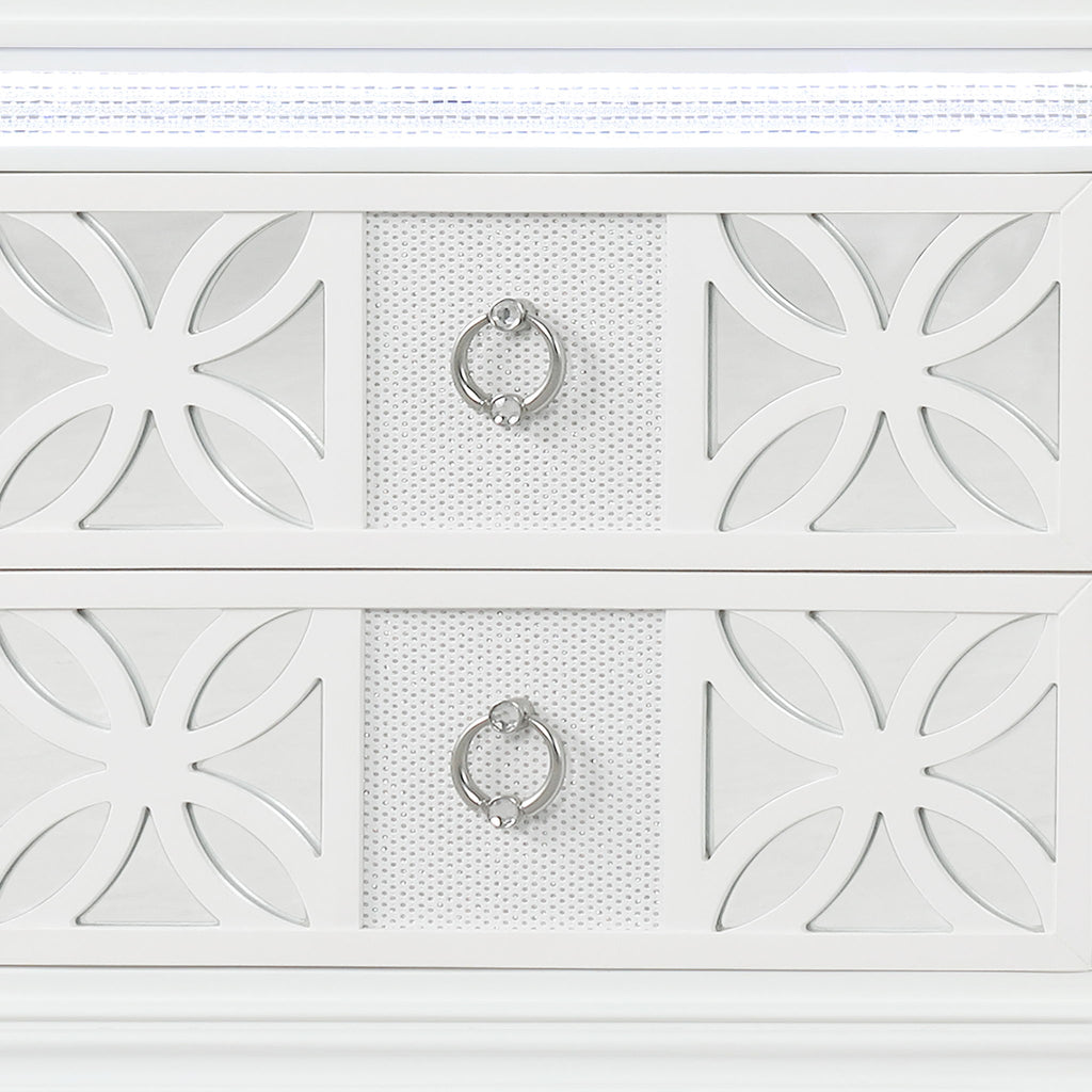 Abigale - 2 Drawer Nightstand With LED - White