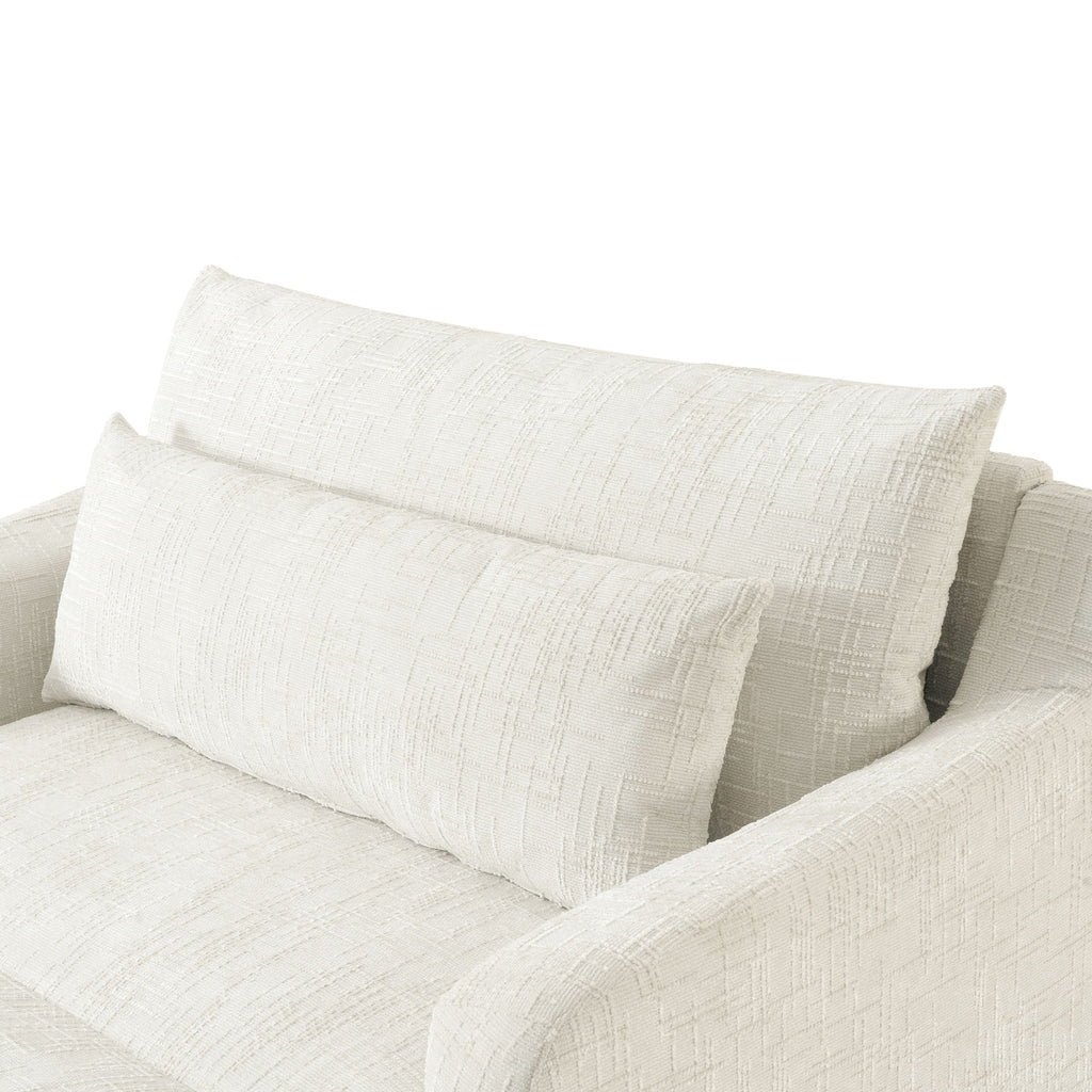 Sofa Bed Loveseat With Textured Surface And 2 Cushions