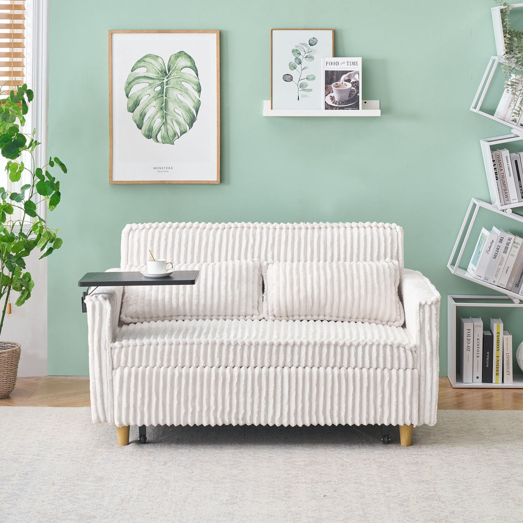 Pull Out Sofa With Movable Tabletop And USB Ports