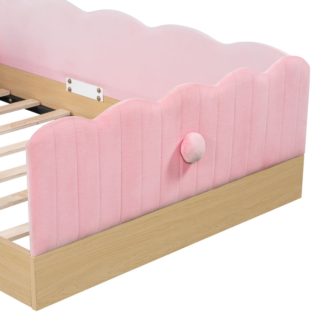 Platform Bed With Animal Pillows And Storage Bags