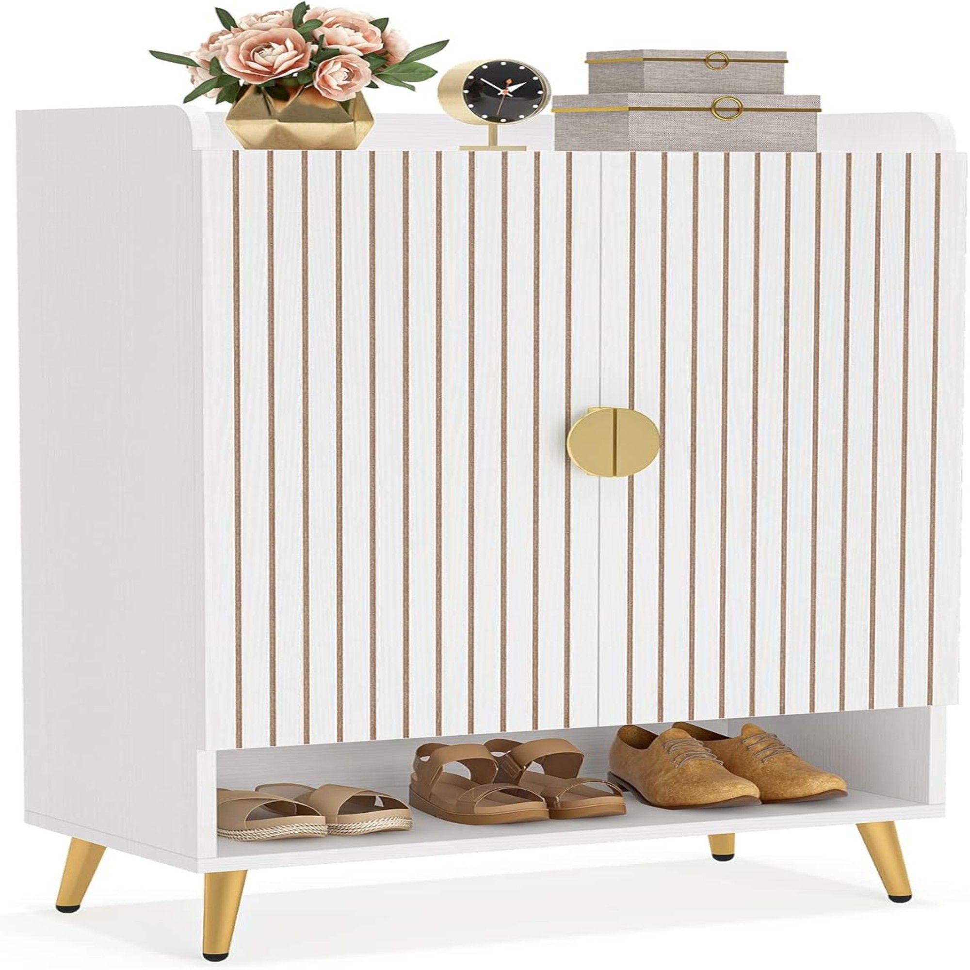 Shoe Cabinet With Doors, 7 Tier Storage Organizer