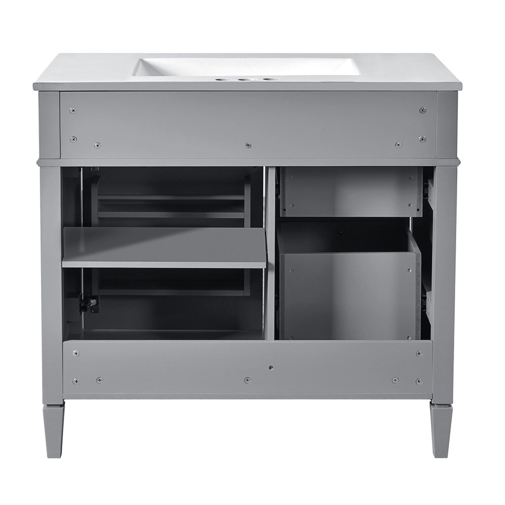 Bathroom Vanity With Top Sink, 2 Drawers And Tip Out Drawer