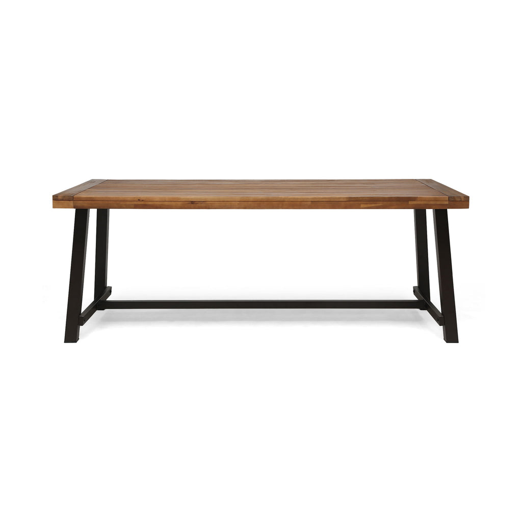 Equilibrium - Outdoor Dining Table With Wooden Frame And Slat Top