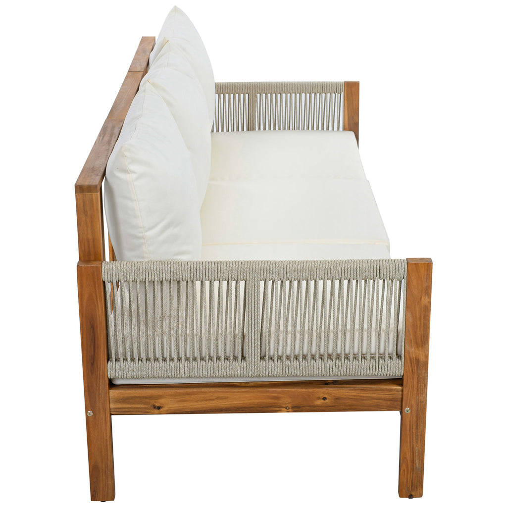 Outdoor Daybed, Patio Sofa Bed, 3 Seat Convertible Sunbed