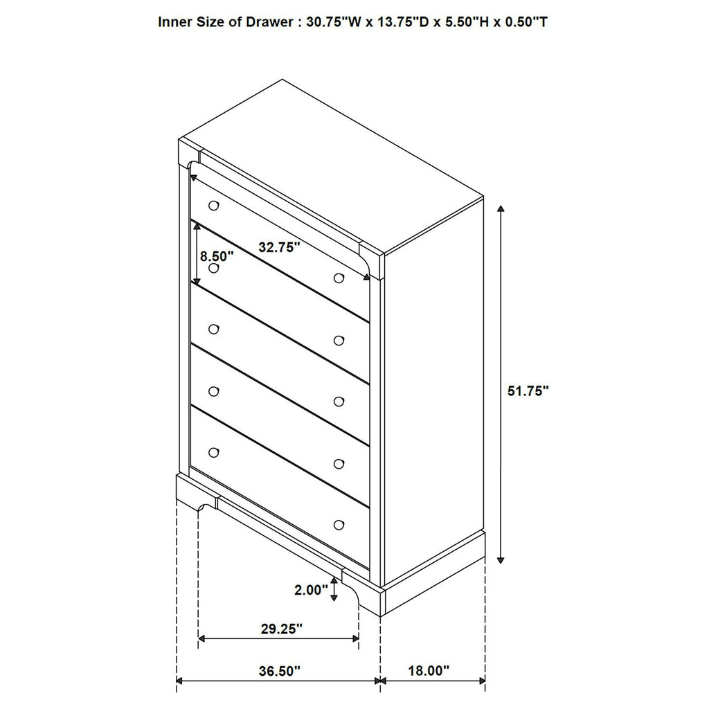 Harbington - 5 Drawer Chest - Chocolate