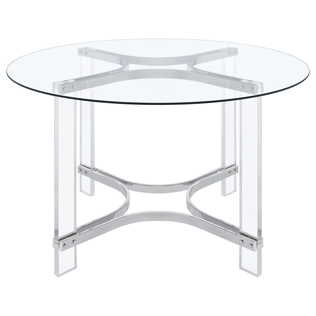 Uptown - 5 Piece Round Dining Set - Chrome