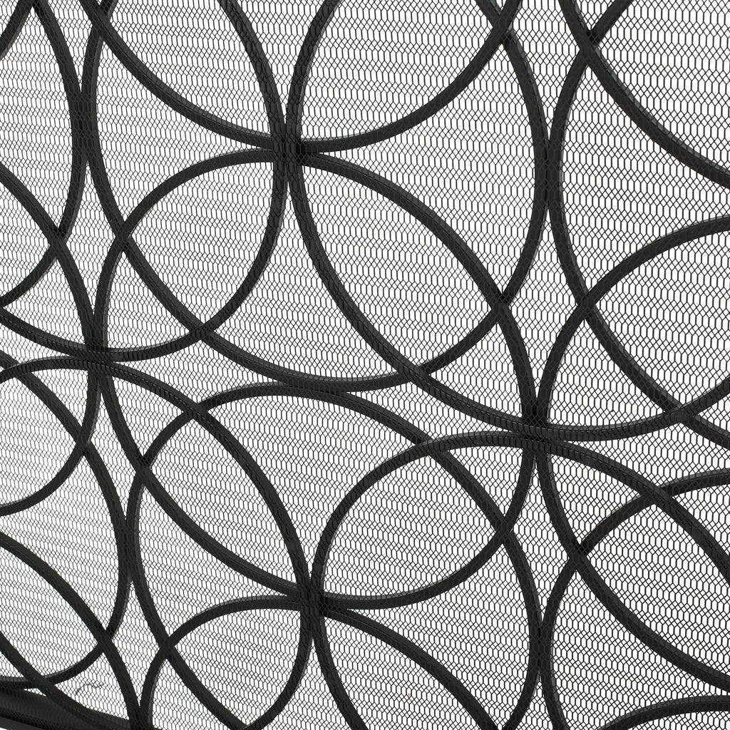 Thayer - Single Panel Iron Fireplace Screen With Geometric Design