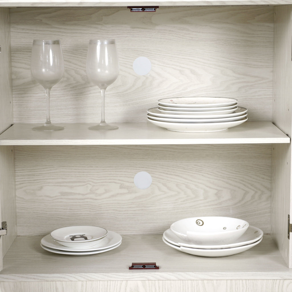 Storage Cabinet With 3 Mirrored Acrylic Doors, Adjustable Shelves