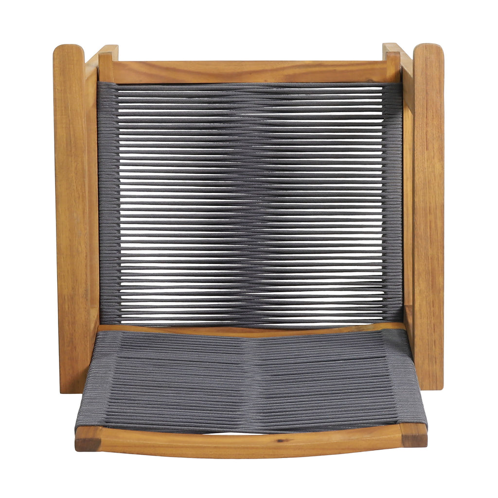 5 Piece Outdoor Dining Set With Table And Arm Chairs - Dark Gray / Light Teak / Teak