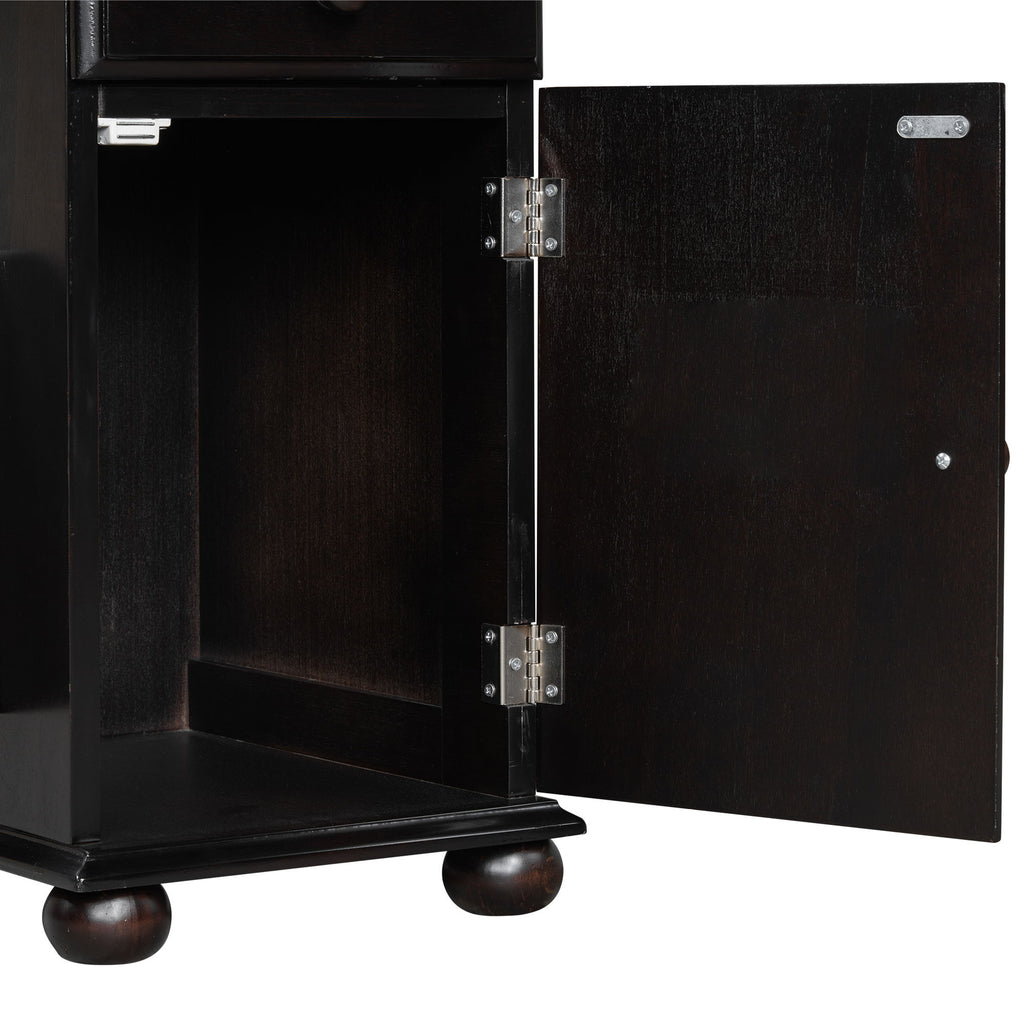 Vintage Flip Top Side Table With USB Ports