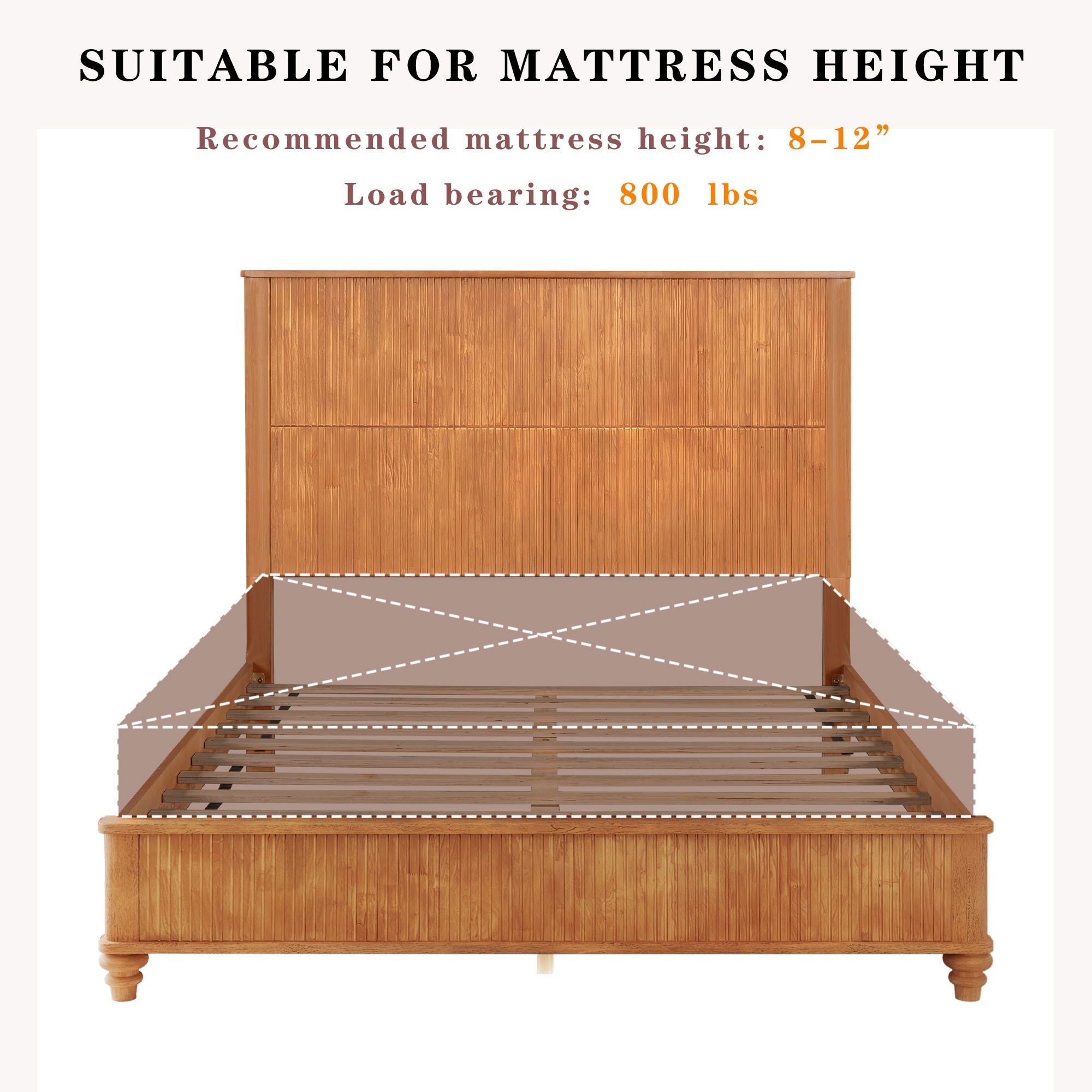 Platform Bed Frame With Tall Headboard