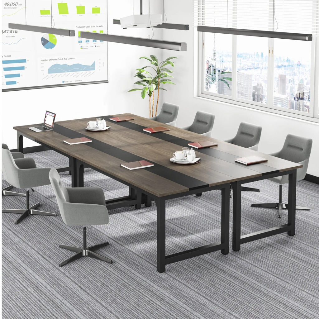 Large Computer Desk With Steel Frame For Home Office Workstation