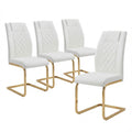 High Back Dining Chairs For Dining & Kitchen Room (Set of 4) - Golden / White