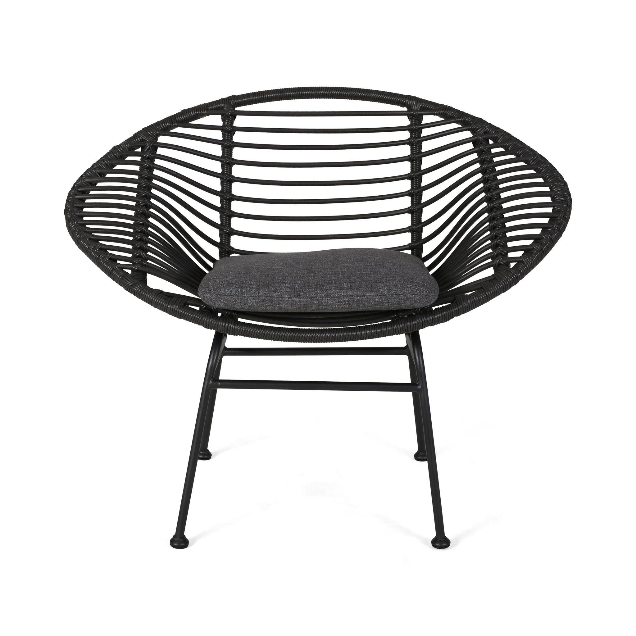 Cordella - Outdoor Woven Wicker Chairs With Cushions, (Set of 2)
