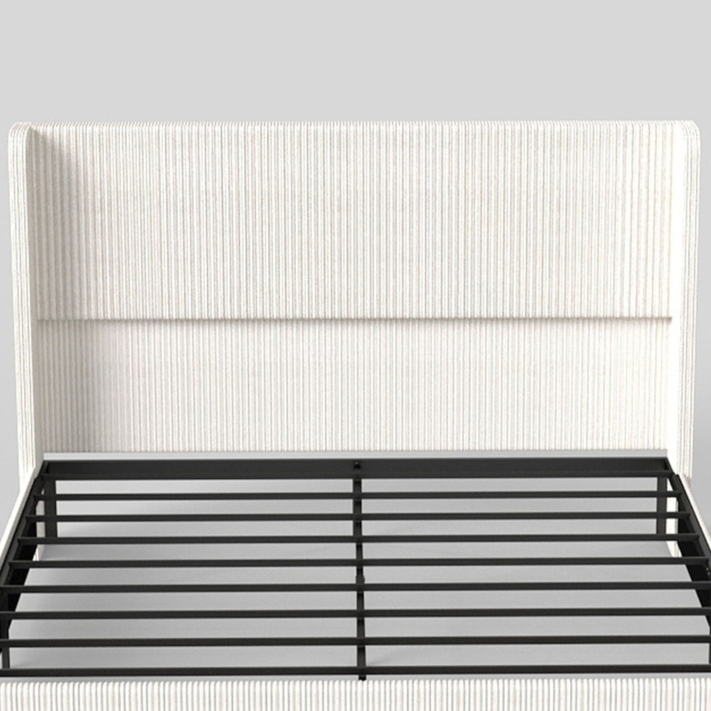 Platform Bed Frame With Wingback Headboard
