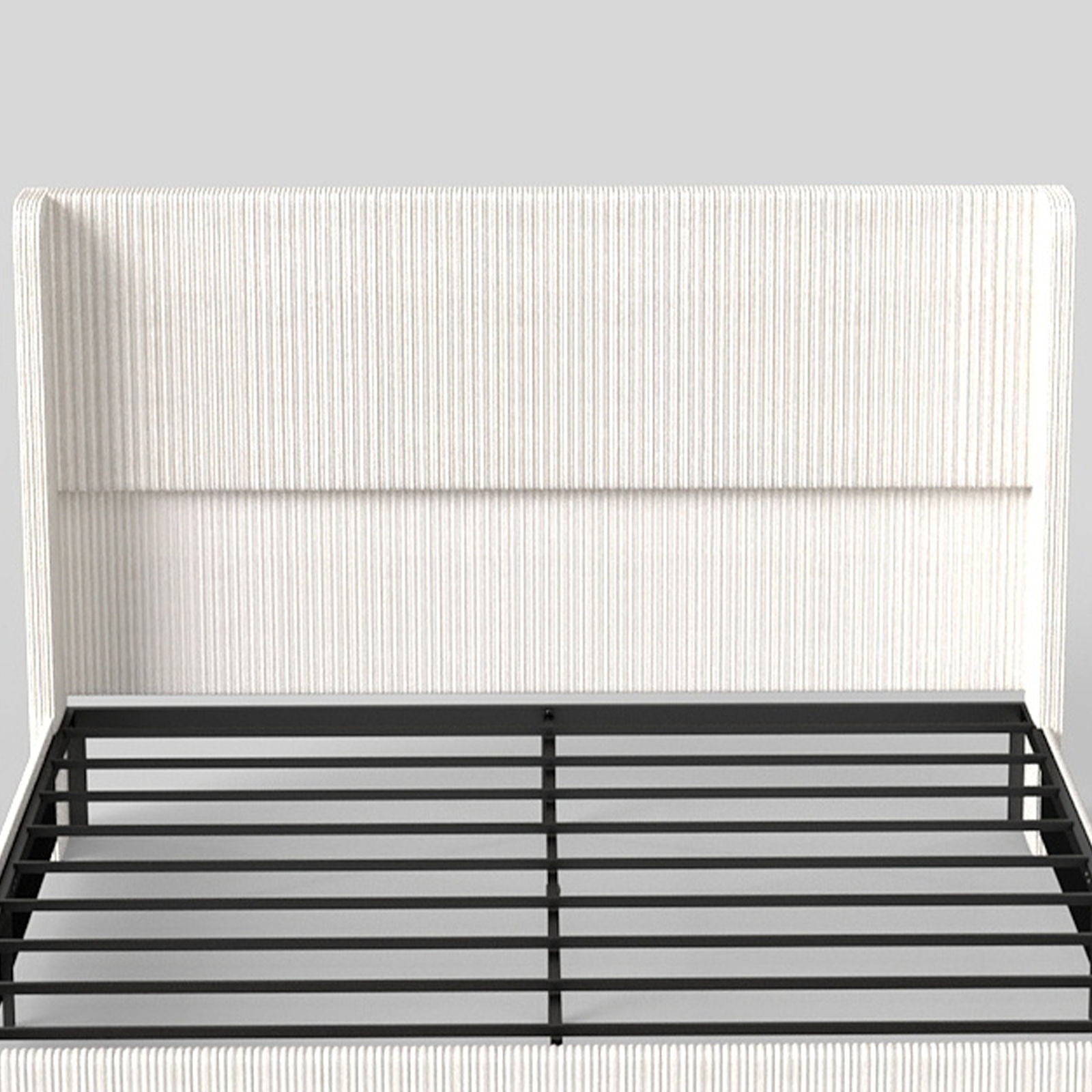 Platform Bed Frame With Wingback Headboard