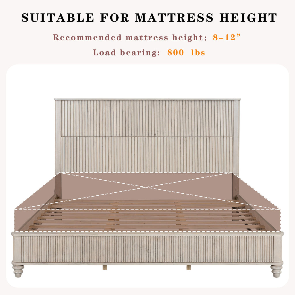 Platform Bed Frame With Tall Headboard
