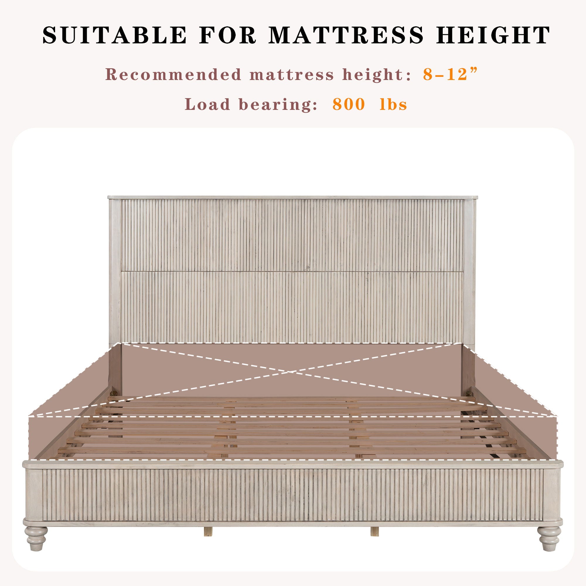 Platform Bed Frame With Tall Headboard
