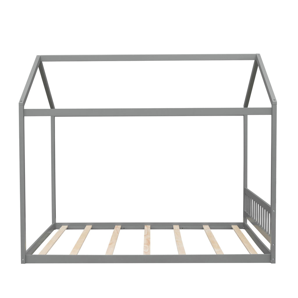 Wooden House Bed With Headboard