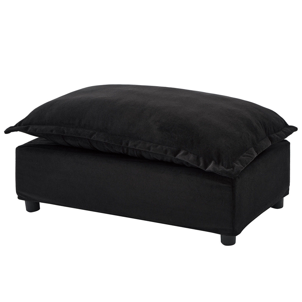 Modern Cozy Upholstered Armchair Sofa With Movable Ottoman