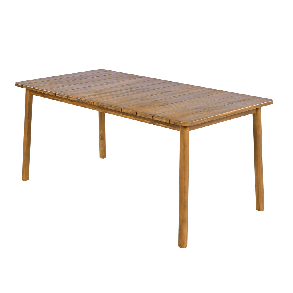 Kirk - Outdoor Patio 7 Pieces Chat Set With Wicker Chairs Cushions & Table - Beige / Light Brown / Teak