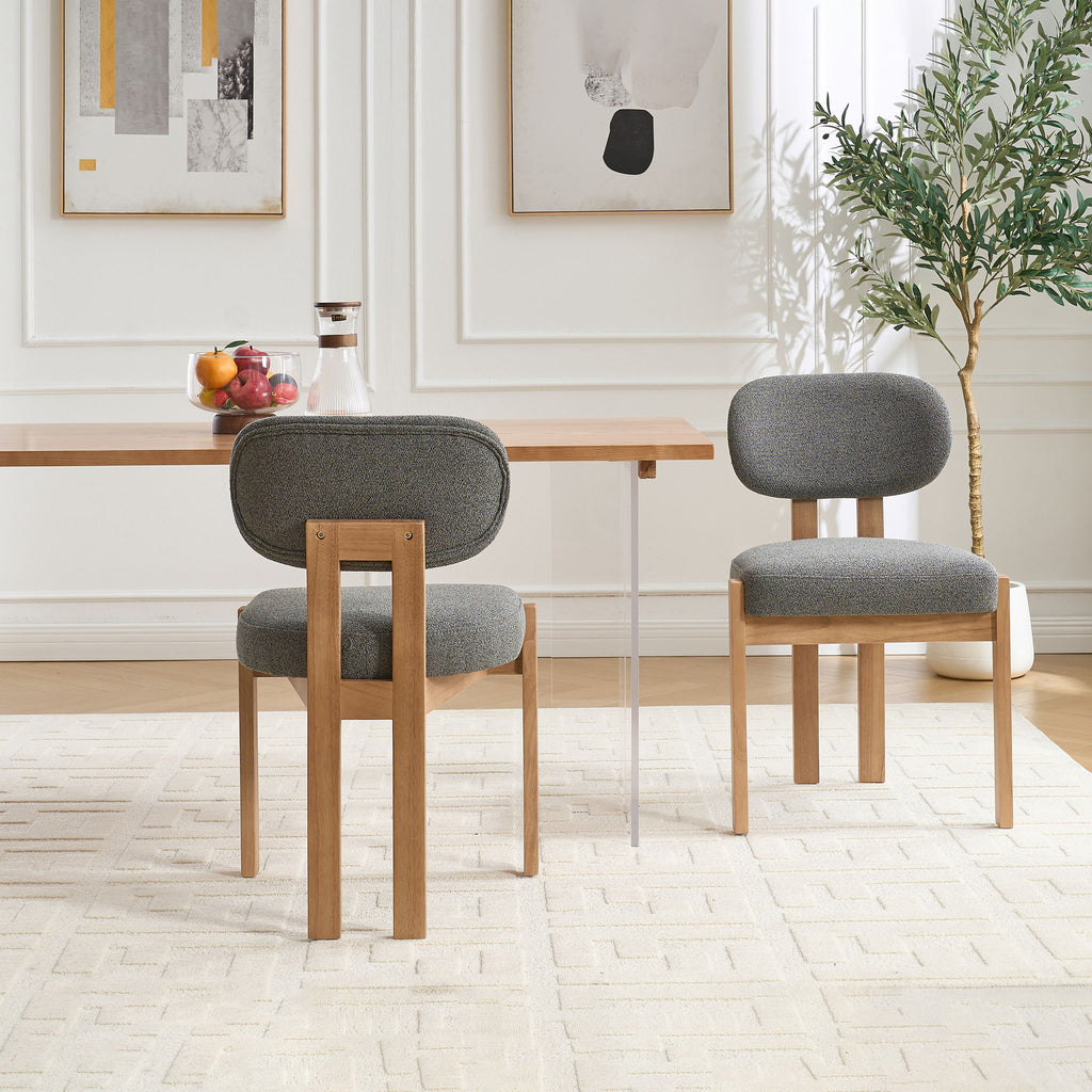 Dining Chairs With Ergonomic Backrest And Adjustable Feet (Set of 2)