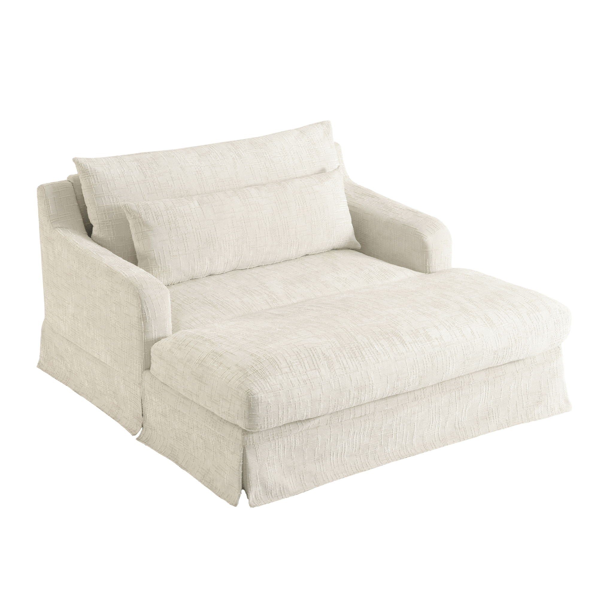 Sofa Bed Loveseat With Textured Surface And 2 Cushions