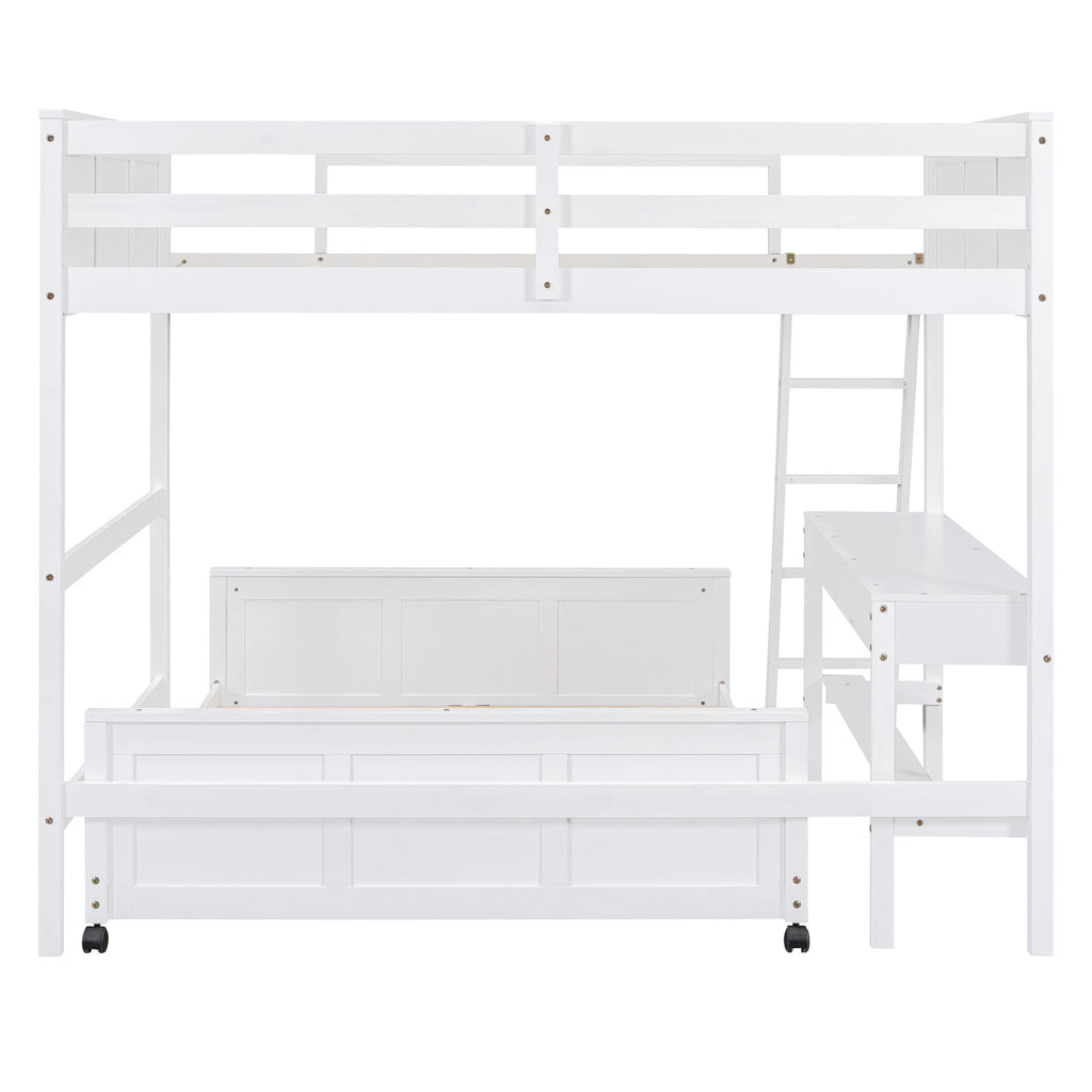 Full Over Full Bunk Bed With Desk